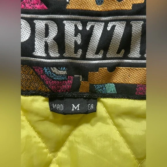 Rare Vintage Prezzia 1980’s Sz M Lime Green & Purple Ski Jacket Retro Funky Cool - Picture 7 of 8